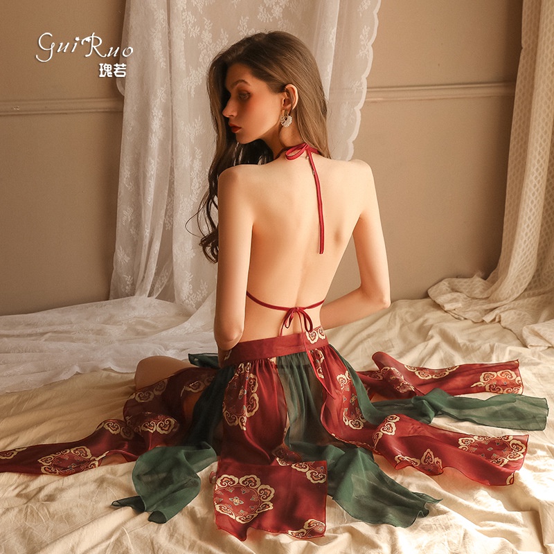 Yếm Hở Lưng Quyến Rũ Váy Dài Xẻ Tà Nóng Bỏng MS1673 [CWEAR.SEXY_ĐỒ NGỦ & NỘI Y CAO CẤP] | BigBuy360 - bigbuy360.vn