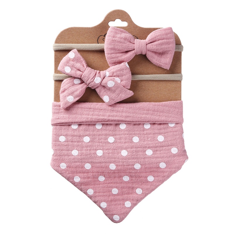 Set 3 Yếm Ăn Cotton Hình Tam Giác Xinh Xắn Dành Cho Các Bé