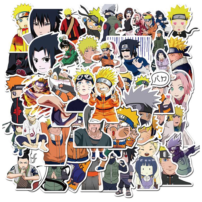 Set 50 Miếng Dán Trang Trí Đa Năng Hình Nhân Vật Trong Phim Hoạt Hình Naruto