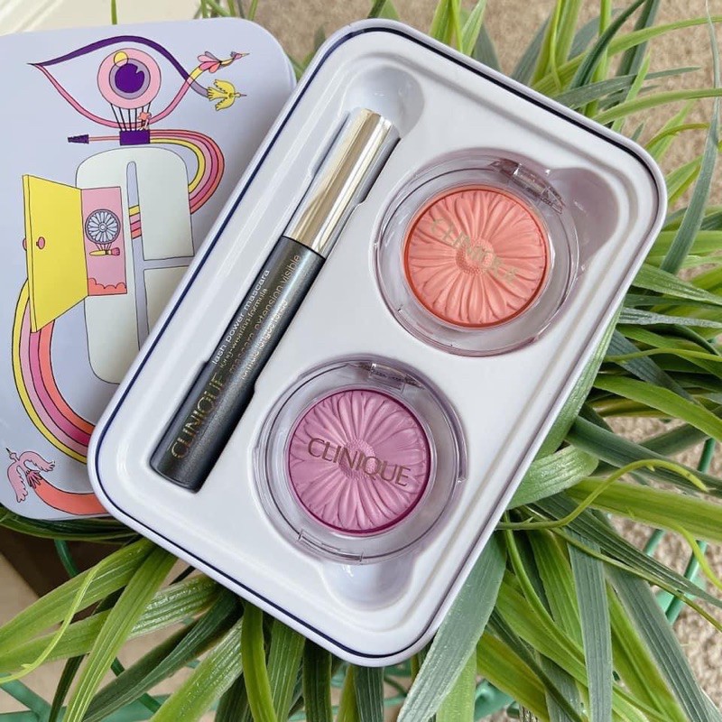 Set trang điểm phấn má hồng, mascara Clinique