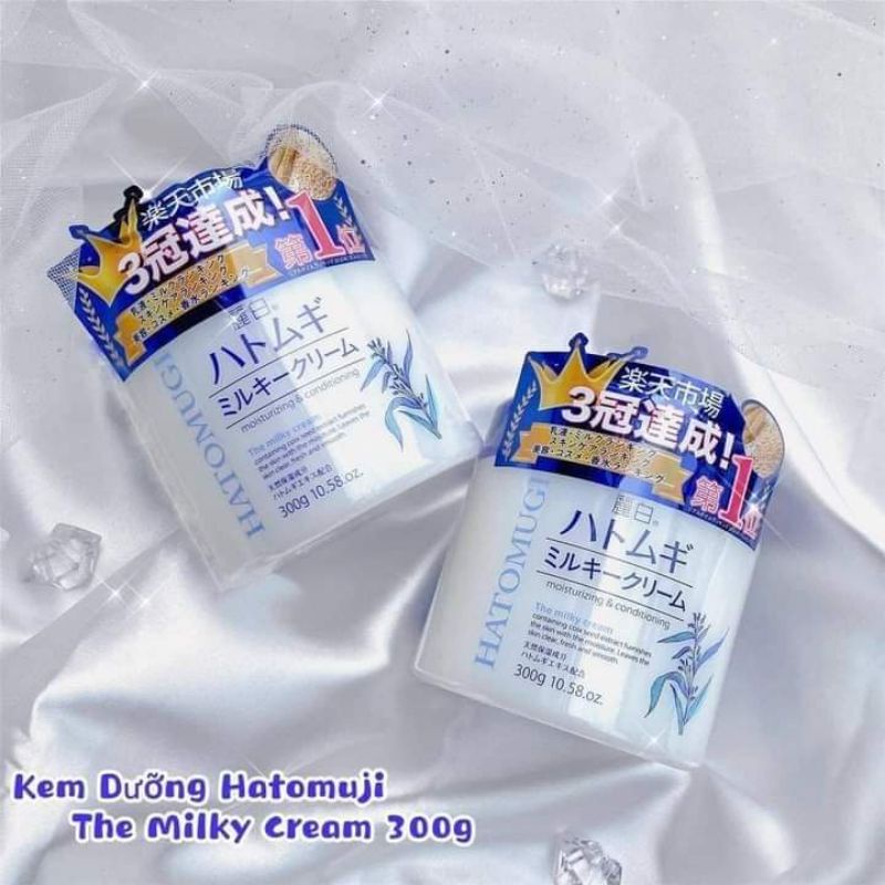 Kem Dưỡng Ẩm Trắng Da Ý Dĩ Hatomugi Moisturizing &amp; Conditioning The Milky Nhật Bản Hủ 300g