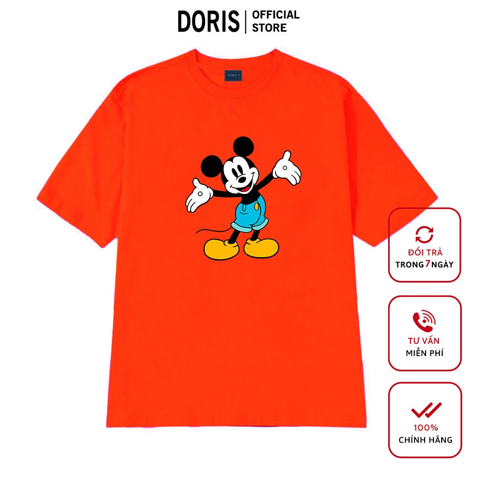 Áo thun MICKEY QX chất liệu cotton 100% áo phông form rộng DORRIS N