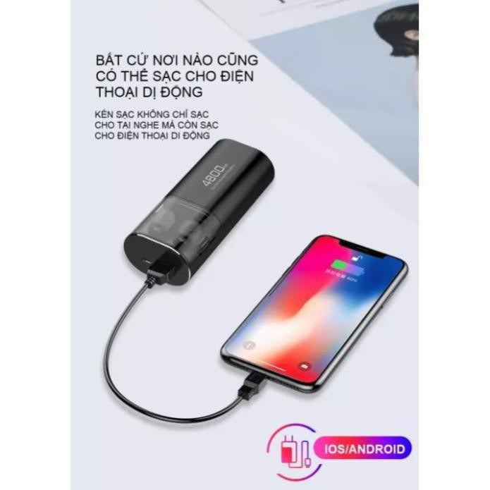 Tai nghe Bluetooth Không Dây TWS Amoi S11 Kiêm Sạc Dự Phòng 4800mAh - Chống nước IPX7-Nghe nhạc lên đến 90h