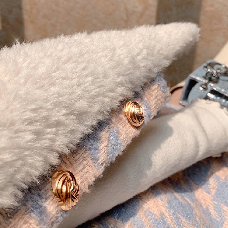 Set áo khoác kèm chân váy caro xinh xắn thời trang cho nữ