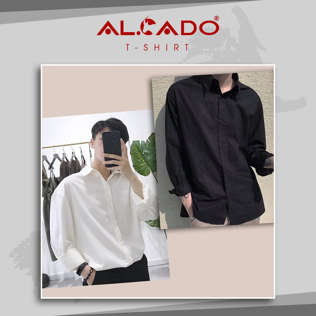 Áo sơ mi tay dài dáng rộng phong cách thời trang Hàn Quốc cho nam