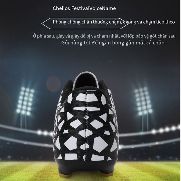 Kích thước:31-43 FG Giày bóng đá có mũi nhọn cao cho trẻ em , giày huấn luyện bóng đá sân cỏ nhân tạo cho thanh niên