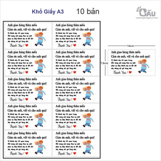 Tem dán đơn hàng In194 cao cấp, chất liệu decal đế xanh khổ A3- Anh Shipper thân mến