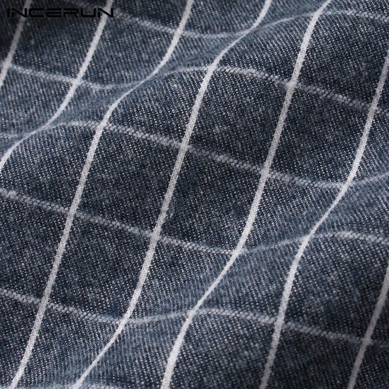 Áo Sơ Mi INCERUN Dài Tay Họa Tiết Kẻ Ô Thời Trang Dành Cho Nam | BigBuy360 - bigbuy360.vn