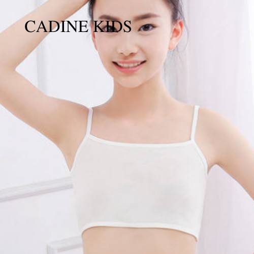 Áo lá học sinh - Áo lót bé gái mới lớn cotton kiểu dáng chui đầu không đệm CADINE KIDS