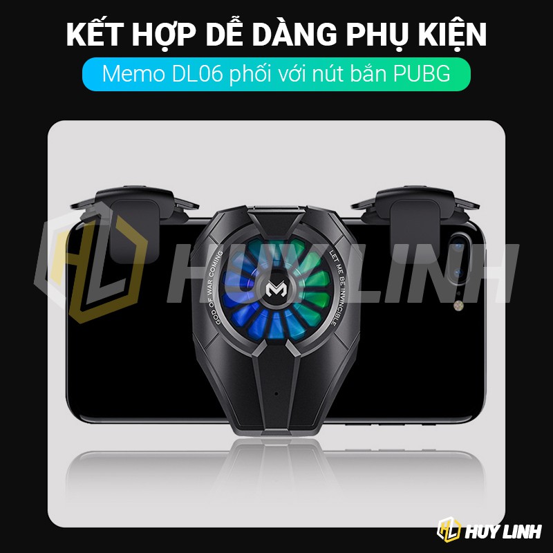 [Mã ELHA22 giảm 5% đơn 300K] Sò lạnh quạt tản cho điện thoại Memo DL06 Led RGB tốc độ quạt 7000RPM