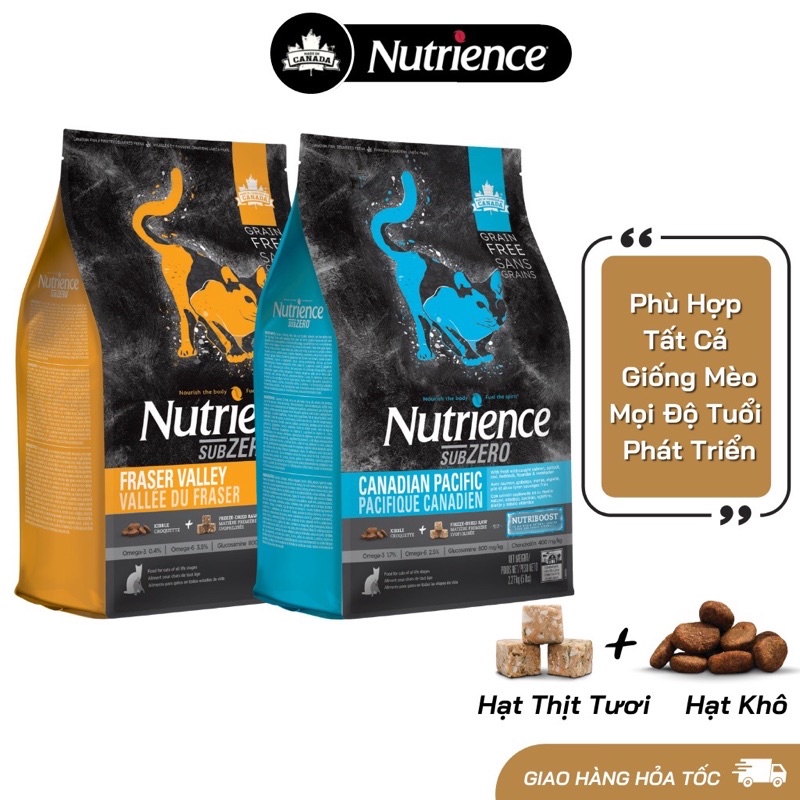 Hạt Nutrience SubZero Cho Mèo Mọi Độ Tuổi - Gà Tây, Cá Hồi &amp; Rau Củ Quả