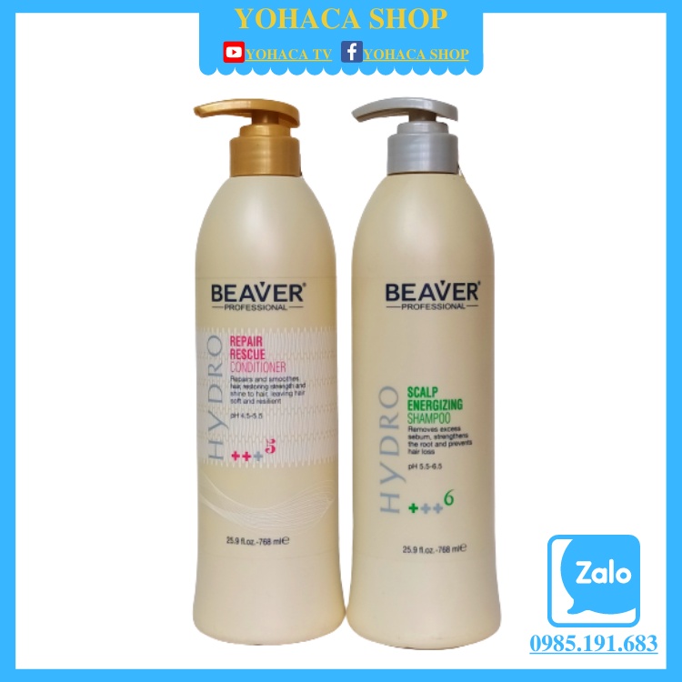 Bộ Dầu gội xả chống rụng kích thích mọc tóc Beaver +++6 xả 5+