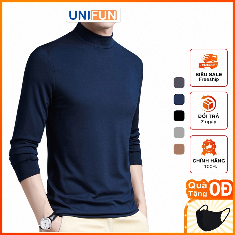 Áo thun nam dài tay UNIFUN mã TT76-Q  cổ tròn thu đông giữ ấm dáng thể thao giữ nhiệt đẹp kiểu nỉ chất vải đẹp