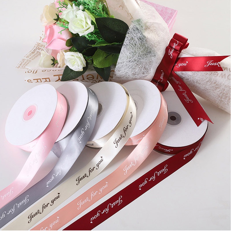 Cuộn Dây Ruy Băng In Chữ Just You Bằng Satin Dài 10M 25mm Dùng Trang Trí Gói Quà