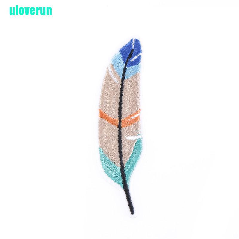 Uloverun Miếng Vá Quần Áo Thêu Hình Lông Vũ diy