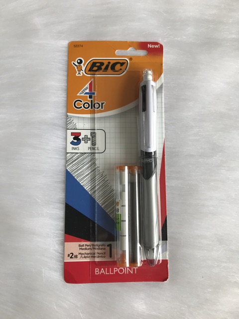 👉Bic 4-Color 3+1 Ball Pen and Pencil - Mỹ