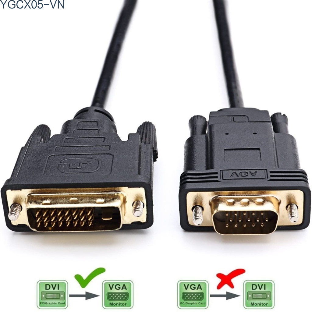 Dây Cáp Chuyển Đổi Dvi Sang Vga 1080p Hd Dvi 24 + 1 Dvi-D Đực Sang Vga Đực Cho Pc Dvd Monitor Hdtv