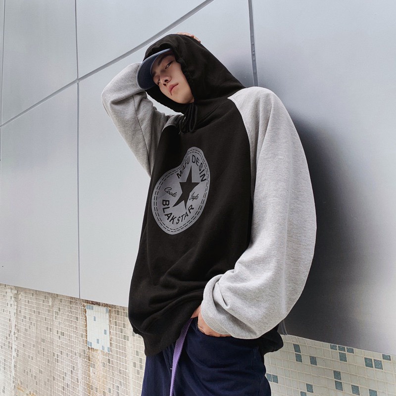 Áo Hoodie Tay Dài Ngôi Sao SuzaSport Phong Cách Hip Hop Đường Phố Nhật Bản Cho Nam Với 2 Màu