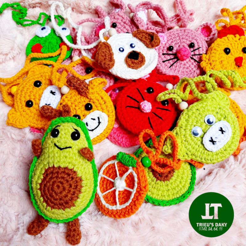 Túi Đựng Tỏi - Đính Hạt Dâu Tránh  Vía Cho Bé