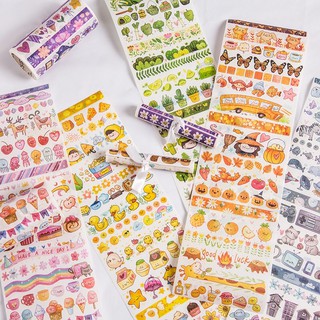 washi tape cuộn dài siêu kute part 2, băng dính giấy trang trí sổ