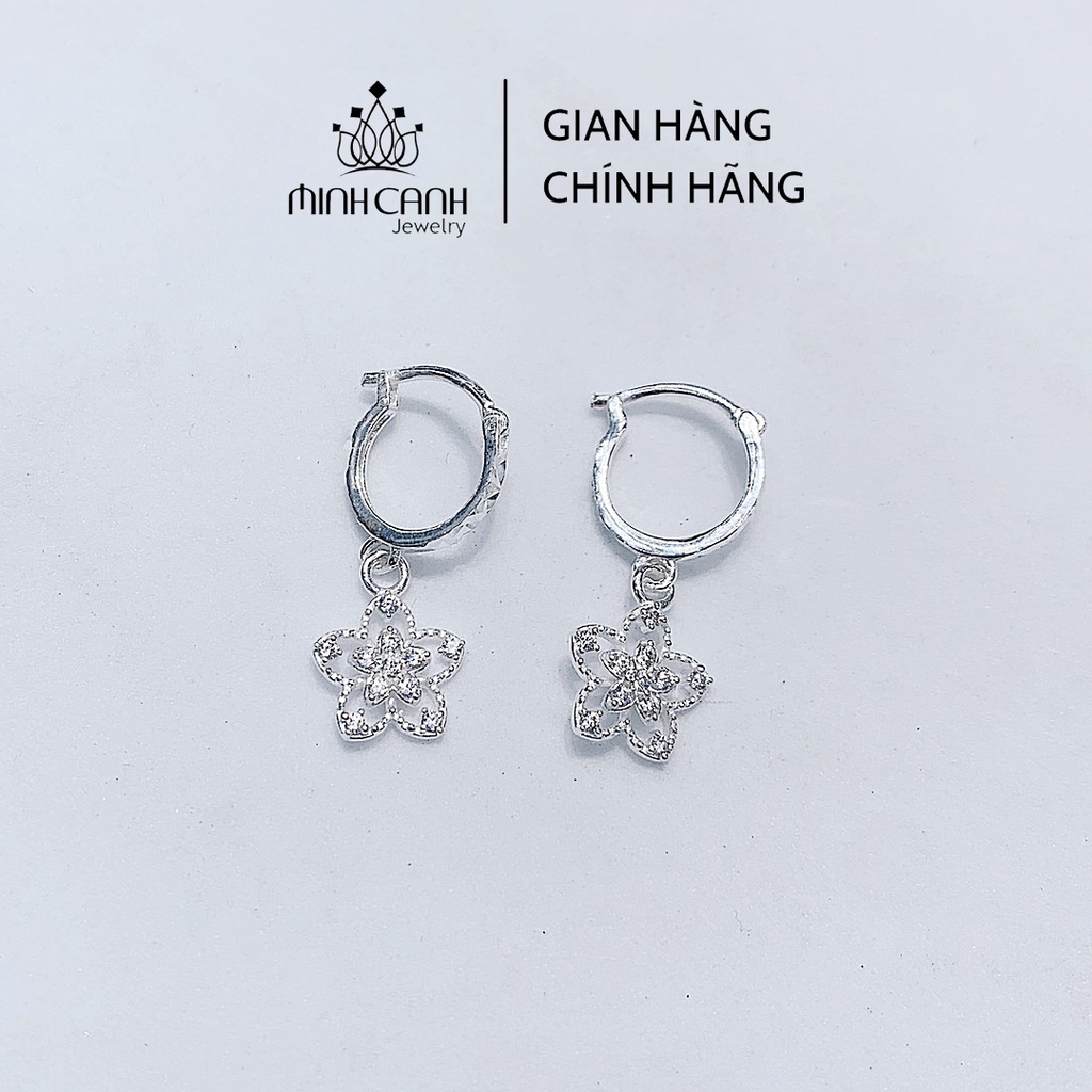 Bông Tai Bạc Nữ Hình Hoa Móc Treo - Minh Canh Jewelry