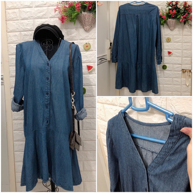 Đầm denim xinh giá rẻ dưới 60 kg