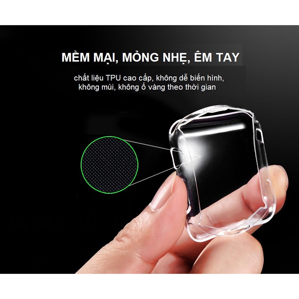 Bộ 2 Case Ốp Dẻo Silicon Dành Cho Apple Watch 40mm Series 4 (Chống Va Đập Trầy Xước, Chống Bụi, Bảo Vệ Viền Và Mặt Đồng