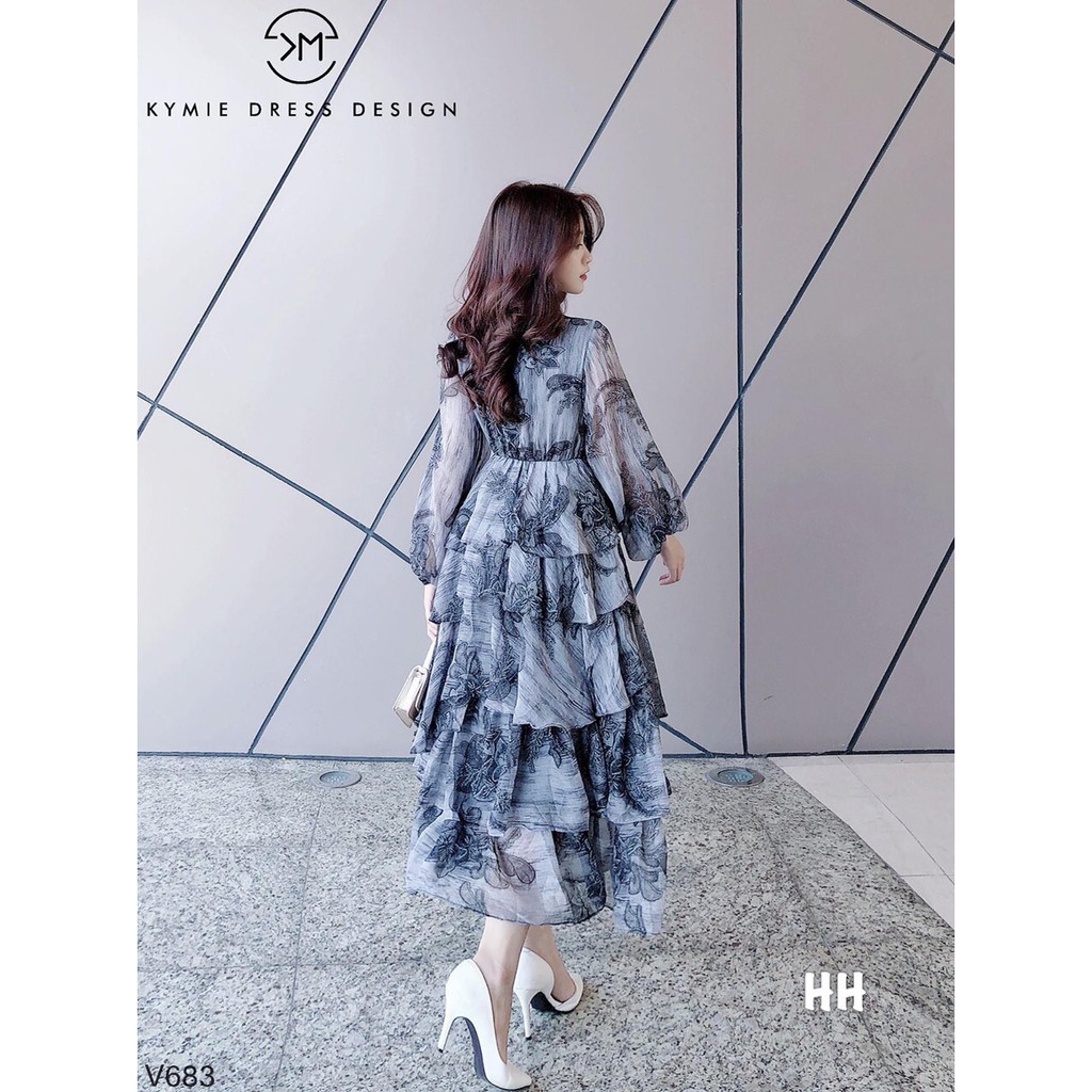 Váy Thiết Kế Hoa Tầng Cổ V, Váy tơ hoa tầng sang chảnh, xinh xắn - Video thật 100% - H&N Store | BigBuy360 - bigbuy360.vn