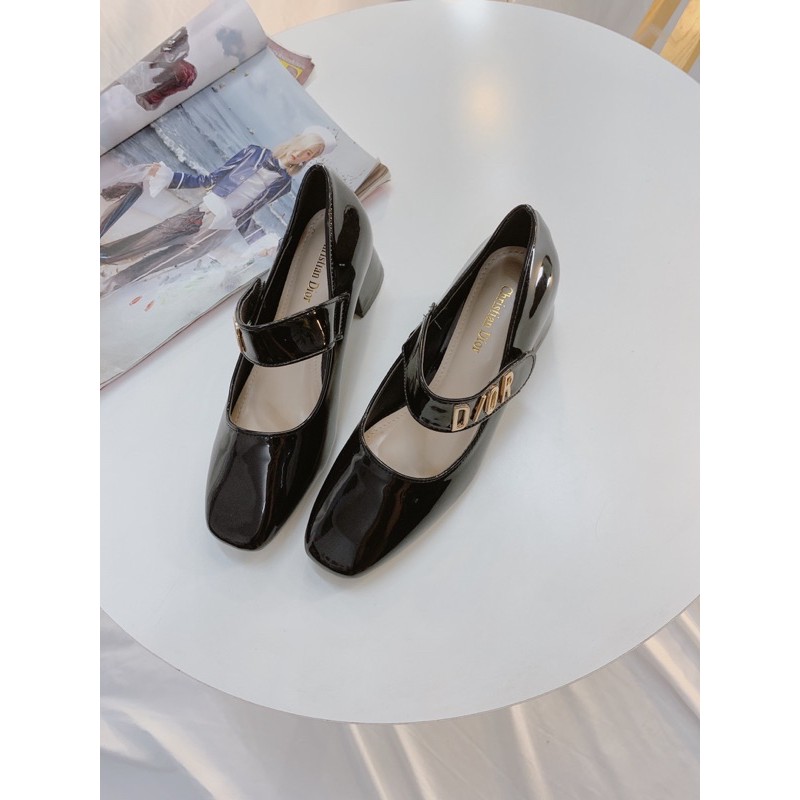 HÀNG CÓ SẴN Giày búp bê quai ngang gót  vuông 5cm