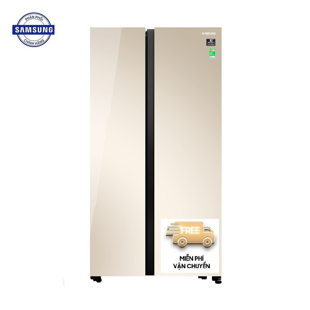 Tủ lạnh Samsung Inverter 647 lít RS62R50014G/SV Inverter tiết kiệm điện Ngăn đá lớn Chuông báo cửa mở, Mặt gương mờ