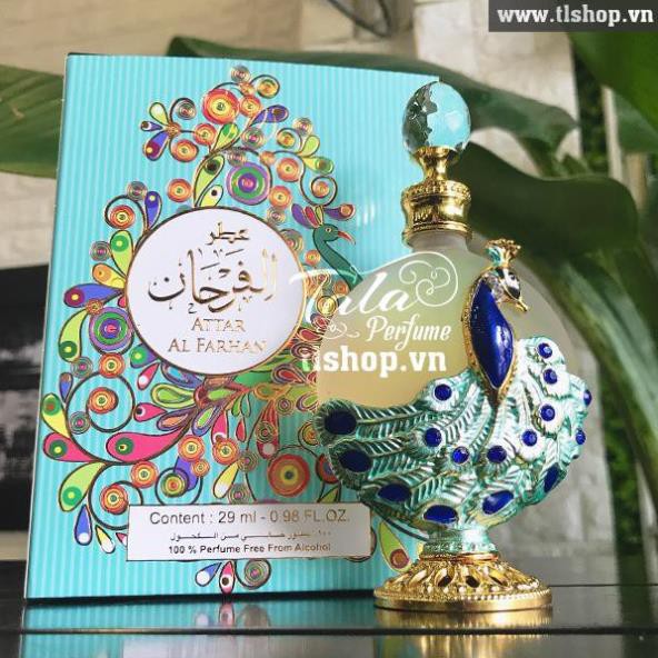 TINH DẦU NƯỚC HOA NỘI ĐỊA DUBAI ATTAR AL FARHAN 29ML - CÔNG XANH NỘI ĐỊA SỐ 46