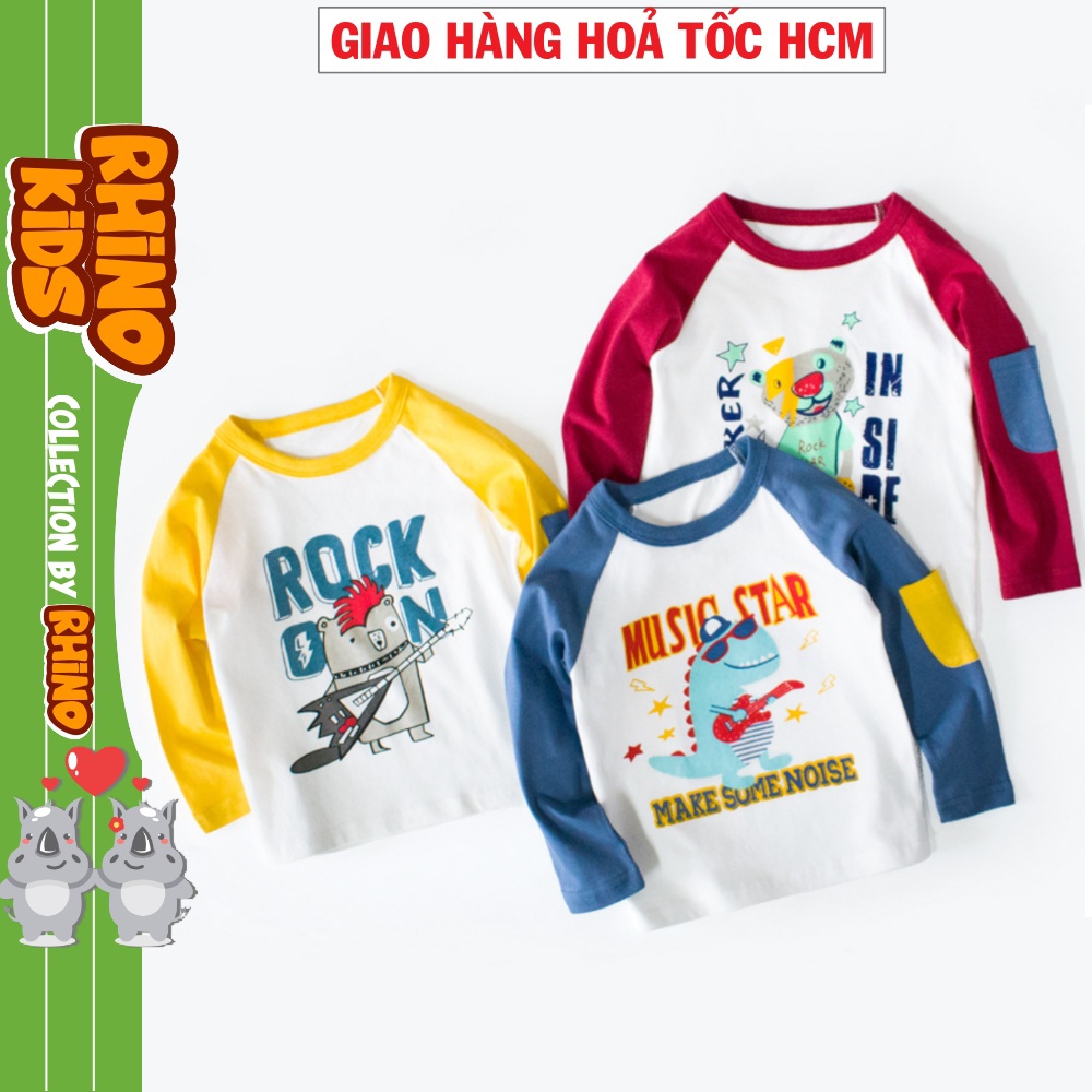 [ VIDEO] Áo thun bé trai  dài tay kids in hình rocker đáng yêu cho bé chất cotton hàng tiêu chuẩn