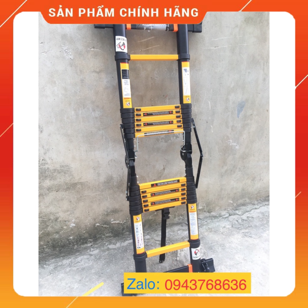 Thang nhôm rút đôi Chữ A (1.9M+1.9M) - Sơn tĩnh điện