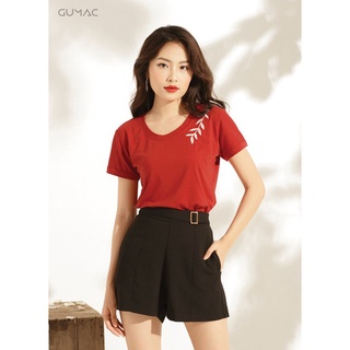 Áo thun nữ thêu chiếc lá GUMAC AT10941