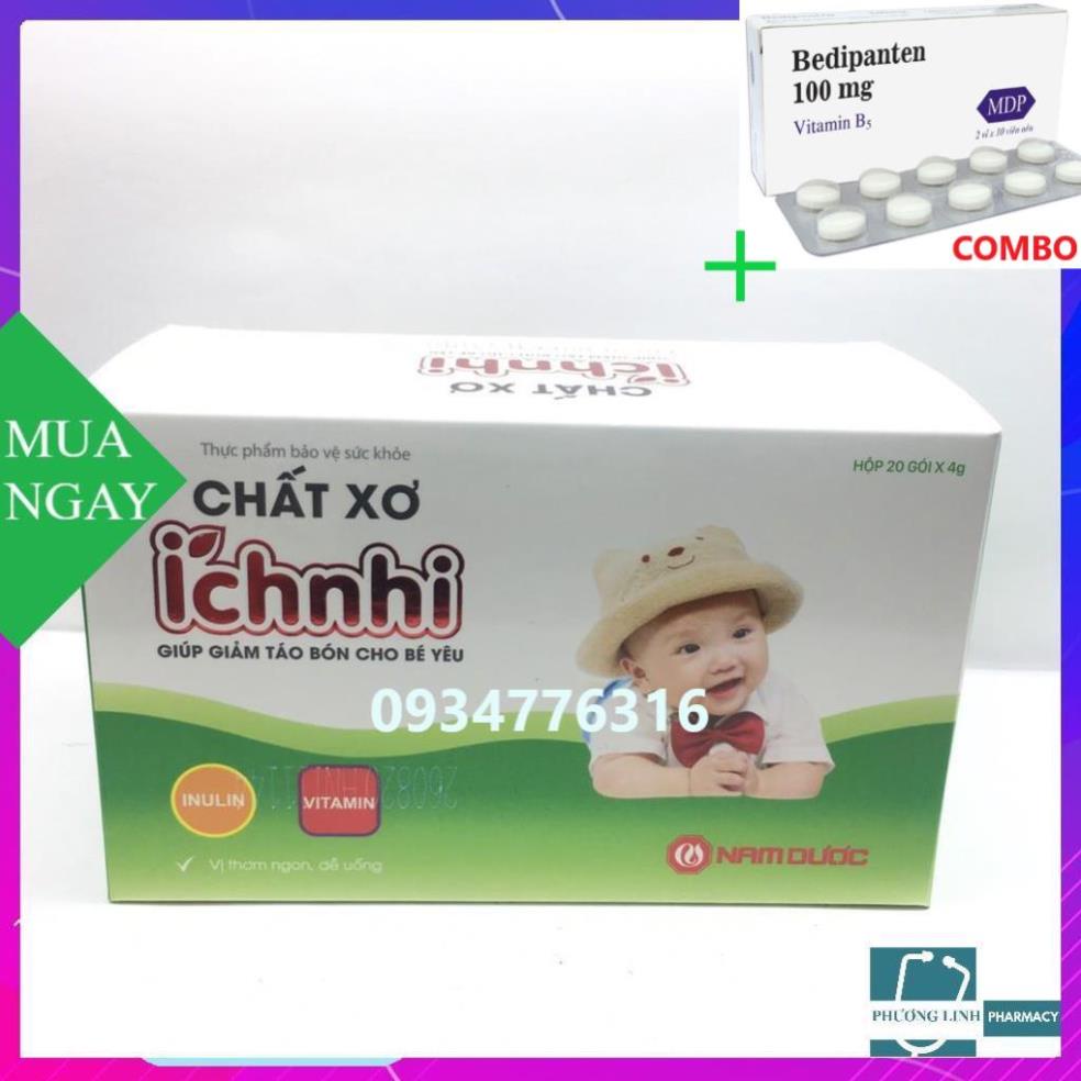 Combo Bedipanten 100mg +  Chất xơ tự nhiên Ích nhi   hộp 20 gói