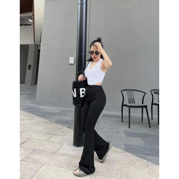 Sét áo 3 lỗ cổ tim quần ống loe