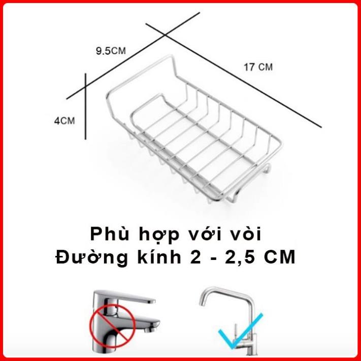 [ Sỉ ] Giá Inox Để Giẻ Đồ Rửa Chén Bát, Kệ Gắn Vòi, Treo Vòi Đựng Đồ TIỆN DỤNG VỆ SINH