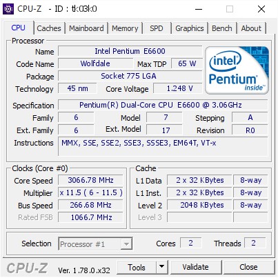 CPU Intel Dual Core E6600