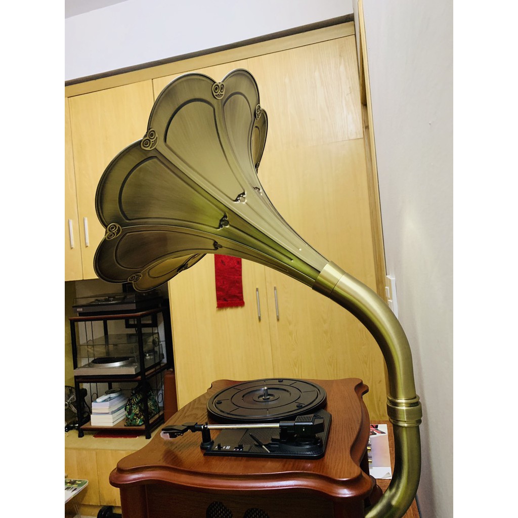 Máy Hát Loa Kèn Tân Cổ Điển Kèn Đồng Thùng gỗ đa năng , tặng kèm Đĩa than , chơi full đĩa 33-45 Bảo Hành 12 Tháng