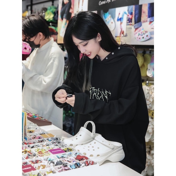 №▪◕ILSN Upside Down Hoodie - Black/ Áo nỉ chân cua bông thiết kế madeby.illustration khoác