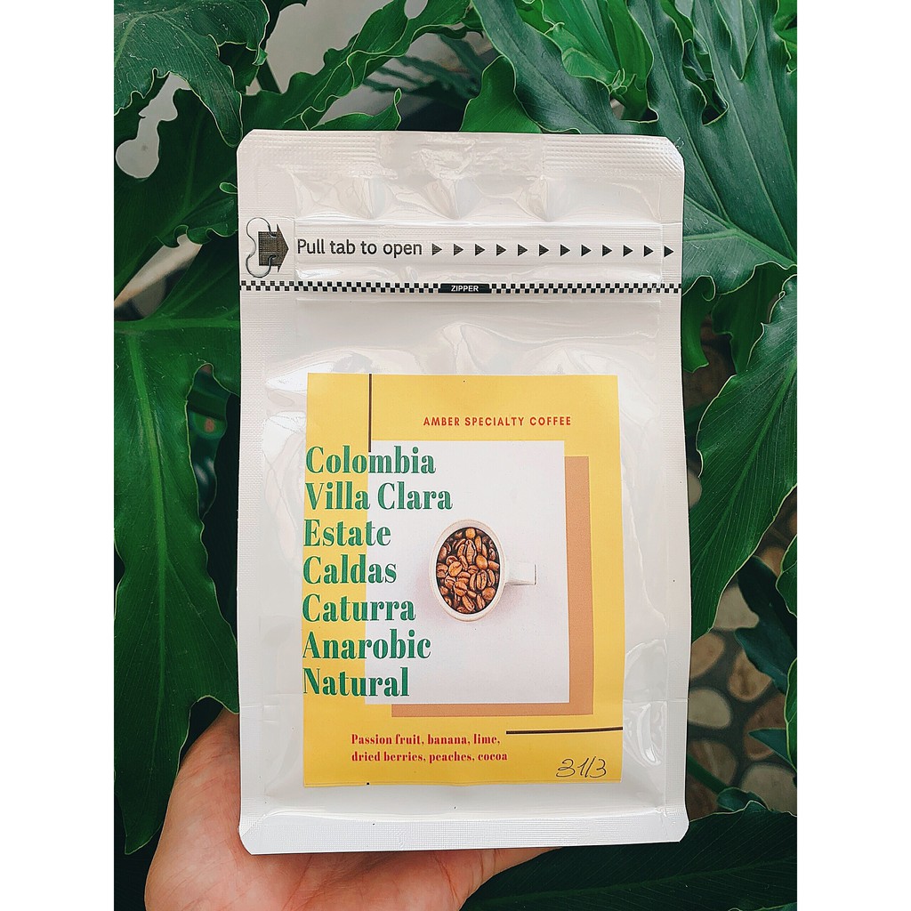 Cà phê Hạt rang Colombia Clara Caturra Anaerobic Natural túi 150g