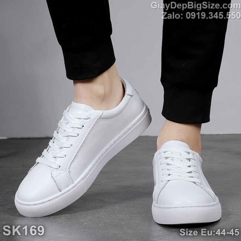 Giày Sneaker da thật, giày thể thao big size cỡ lớn 45 46 47 48 cho nam cao to chân ú bè
