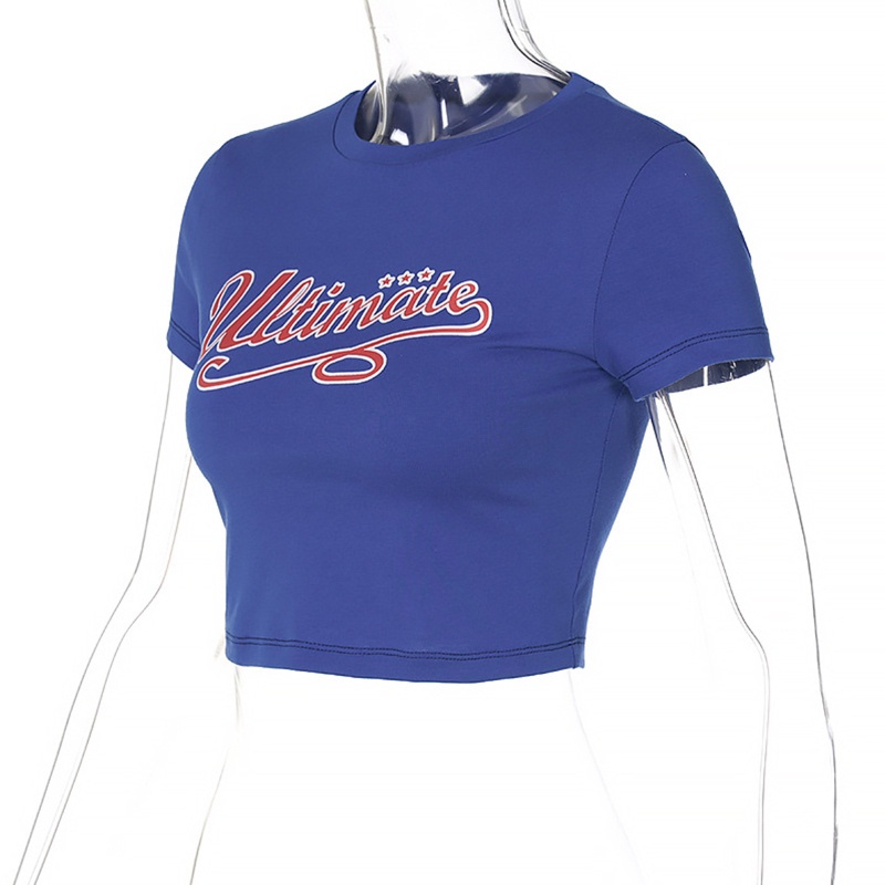 Áo Thun Croptop Ngắn Tay Dáng Ôm In Họa Tiết Thời Trang Mùa Hè Cho Nữ