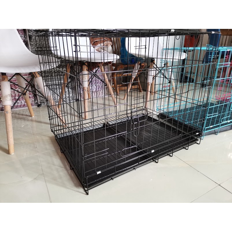 Chuồng chó,mèo,pet lồng gấp gọn sơn tĩnh điện tặng kèm khay vệ sinh
