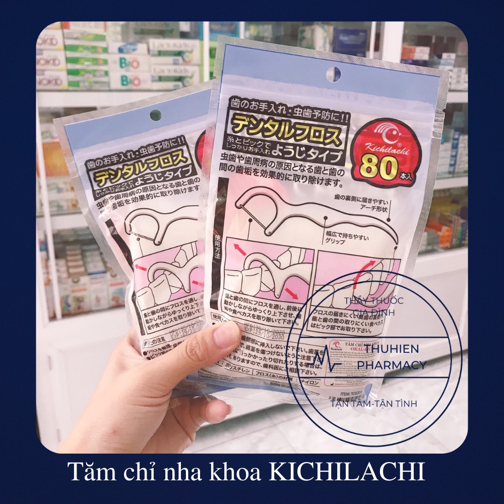 Tăm chỉ nha khoa KICHILACHI xuất Nhật túi 80 chiếc