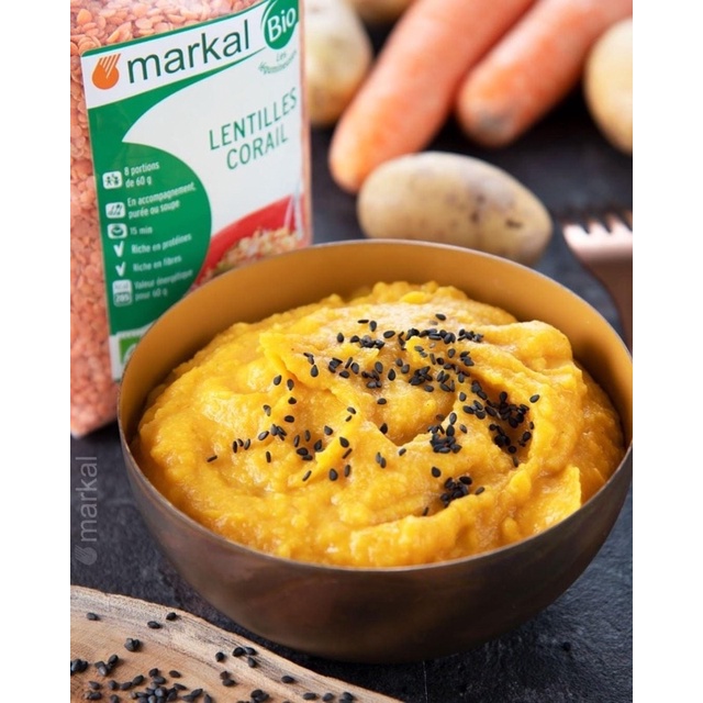 Đậu lăng đỏ cam san hô hữu cơ Markal gói 500gr