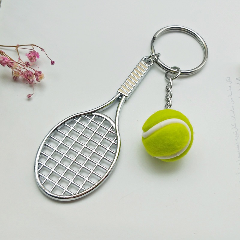 Móc Khóa Hình Vợt Tennis Mini 6 Màu Sắc