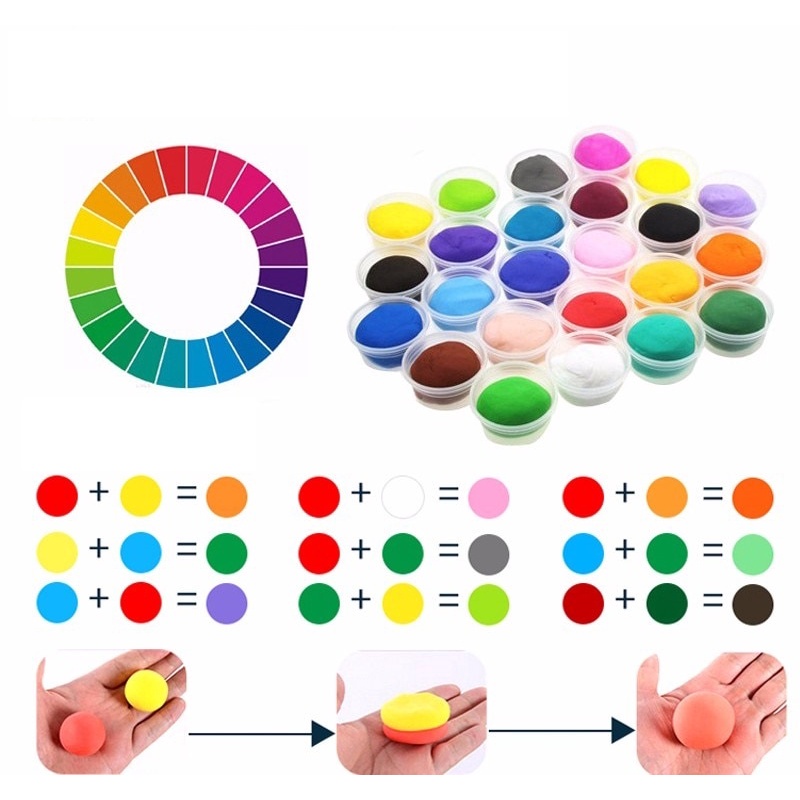 Đất sét nặn tự khô 12 màu siêu nhẹ kèm dụng cụ cắt / Đất nặn khô