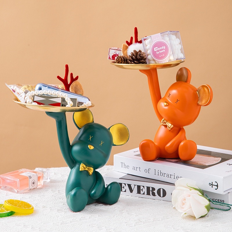 Khay Đựng Trang Sức/chìa khoá Hình Chú Gấu Dễ Thương Để Bàn Trang Trí Nhà Cửa - SHIN STORE