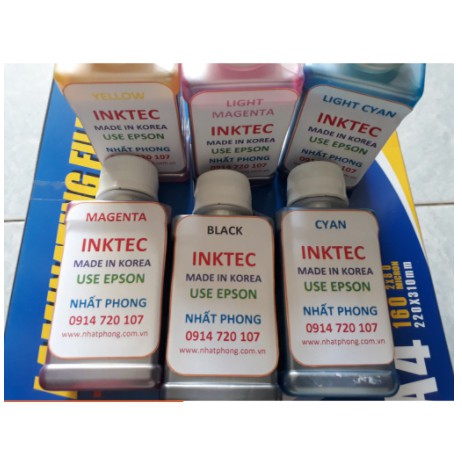 Mực Inktec Hàn Quốc 100ml - epson L110,L120,L200,L310,L385,L360,L365,L805